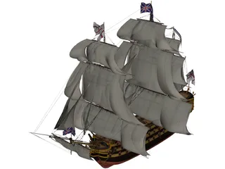 Queen Anne Revenge 3D Model