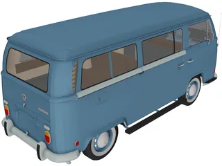 Volkswagen Kombi (1970) 3D Model