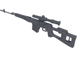 SVD Dragunov Sniper Rifle 3D Model