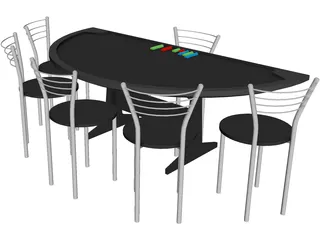 Poker Table 3D Model