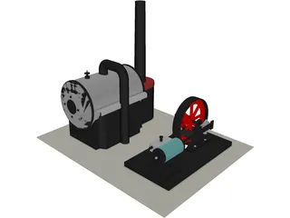 D10 Wilesco Steam Engine 3D Model