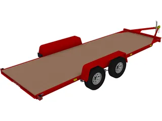 TV-108 Single-Car Hauler Trailer 3D Model