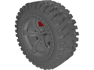 Offroad Tire/Wheel 3D Model