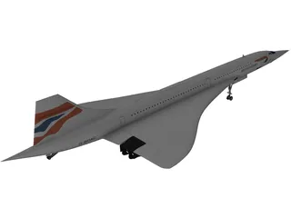 Concorde British Airways 3D Model