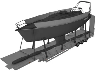 Trailer Boat 3D Model