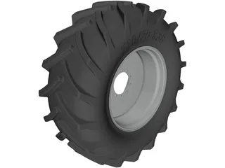 Tractor Wheel 710-70 R38 - MB10 3D Model