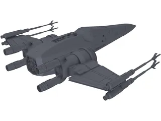 Star Wars T-70 X-Wing Star Figher 3D Model