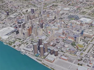 Detroit City, MI, USA (2019) 3D Model