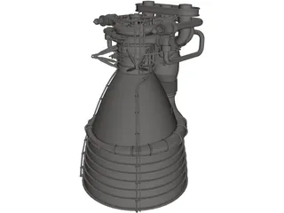 Saturn V F1 Rocket Engine 3D Model