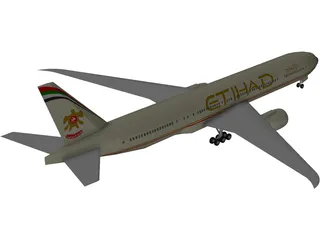 Boeing 777-300 Etihad 3D Model