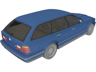 BMW 5-Series E34 Touring (1991) 3D Model