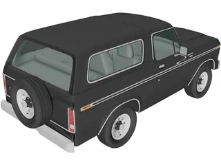 Ford Bronco Wagon (1978) 3D Model