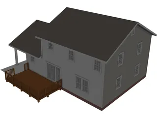 Colonial Style House 3D Model