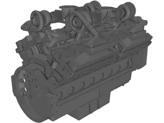 Cummins QSK60 V16 Engine 3D Model
