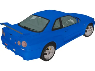 Nissan Skyline GTR R34 3D Model