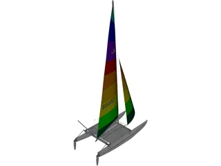 Hobie 16 Racing Catamaran 3D Model