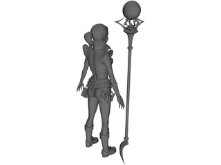 Elf Witch 3D Model