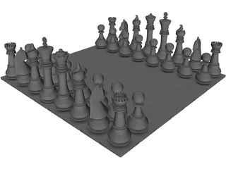 Chess Board 3D Model