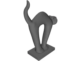 Abstract Cat Statue 3D Model