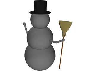 Waving Snowman 3D Model