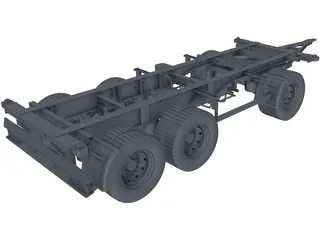 3 Axle Trailer 3D Model