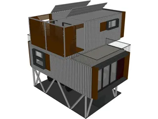 Shipping Container Home 3D Model