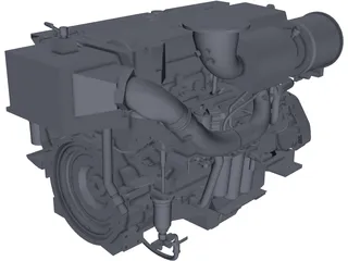 Volvo D16MH Engine 3D Model