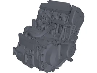 Honda CBR600 F4i Engine 3D Model