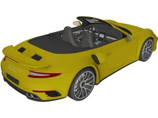 Porsche 911 Turbo S Convertible (2016) 3D Model