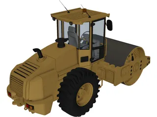 Soil Road Roller 3D Model