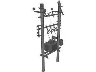 Electrical Transformator 3D Model