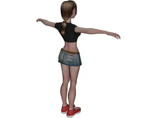 Girl In Skirt 3D Model