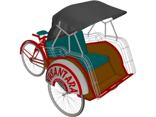 Becak 3D Model