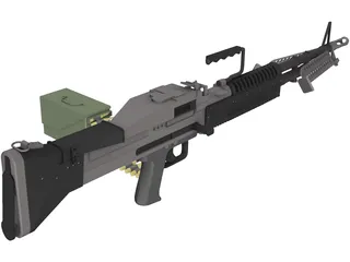 M60 Machine Gun 3D Model