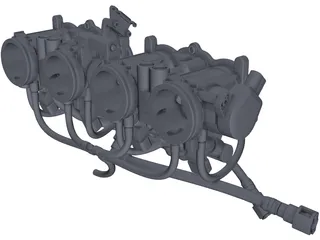 Honda CBR 600 RR Engine Intake 3D Model