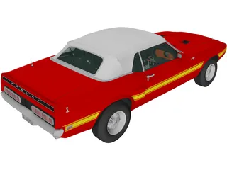 Ford Mustang GT500 Shelby Convertible (1969) 3D Model