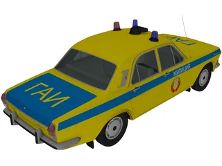 GAZ-24 Volga Soviet Police (1967) 3D Model