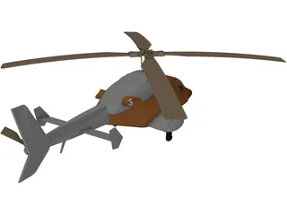 Bell 2201 Helicopter 3D Model