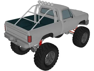 Dodge Ram 4x4 Tuned (1984) 3D Model