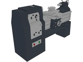 Industrial Lathe 3D Model