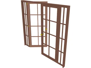 French Doors 3D Model