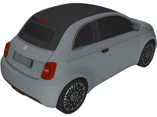 Fiat 500 Elettrica Cabrio (2021) 3D Model