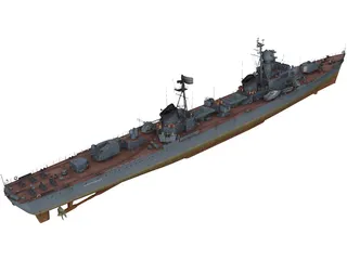 Soviet Destroyer Neustrashimy 3D Model