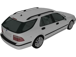 Saab 9-5 Aero Wagon (2005) 3D Model