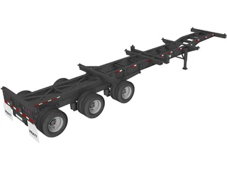 Trailer Semi Pratt GN2040EZ Container Chassis 40ft (2018) 3D Model