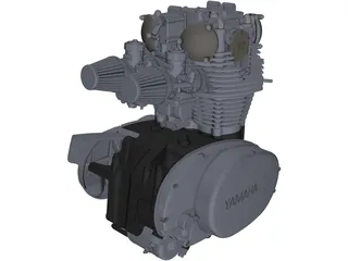 Yamaha XS650 Engine 3D Model
