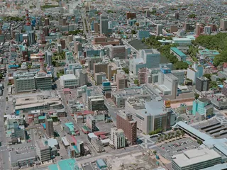 Akita City, Japan (2020) 3D Model