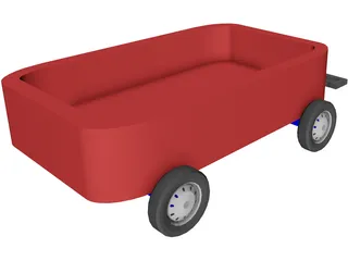 Children Red Wagon 3D Model