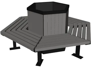 Hexagonal Bench 3D Model