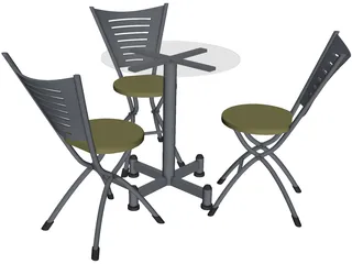 Table and Chairs 3D Model